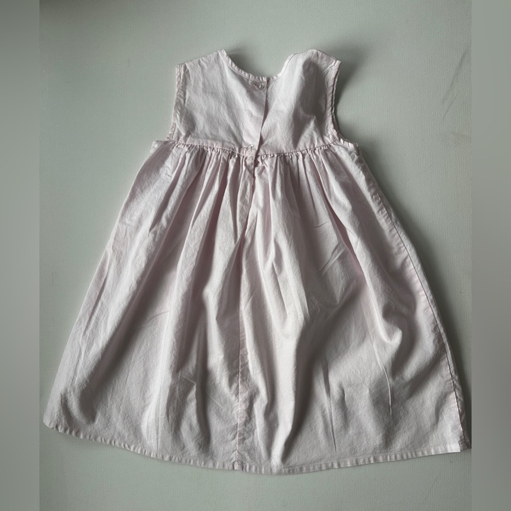 Auraluz girl’s dress pink with lace, collar and embroidered flowers | Size 24M. - Picture 7 of 13